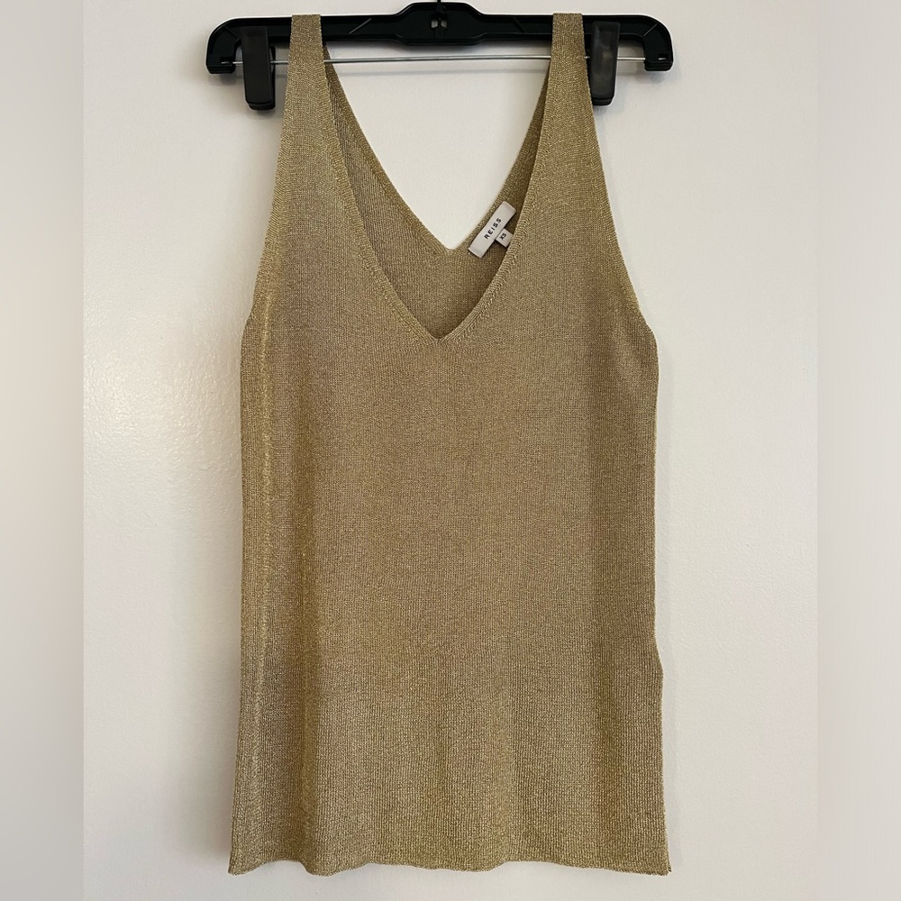 Reiss gold knit tank
